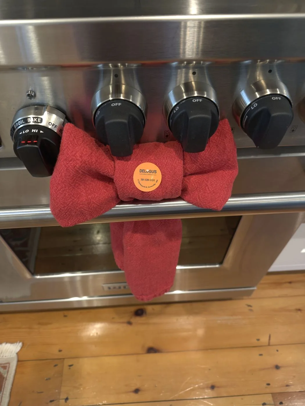 A clean stainless-steel appliance finished with a thoughtful Delogu's detail