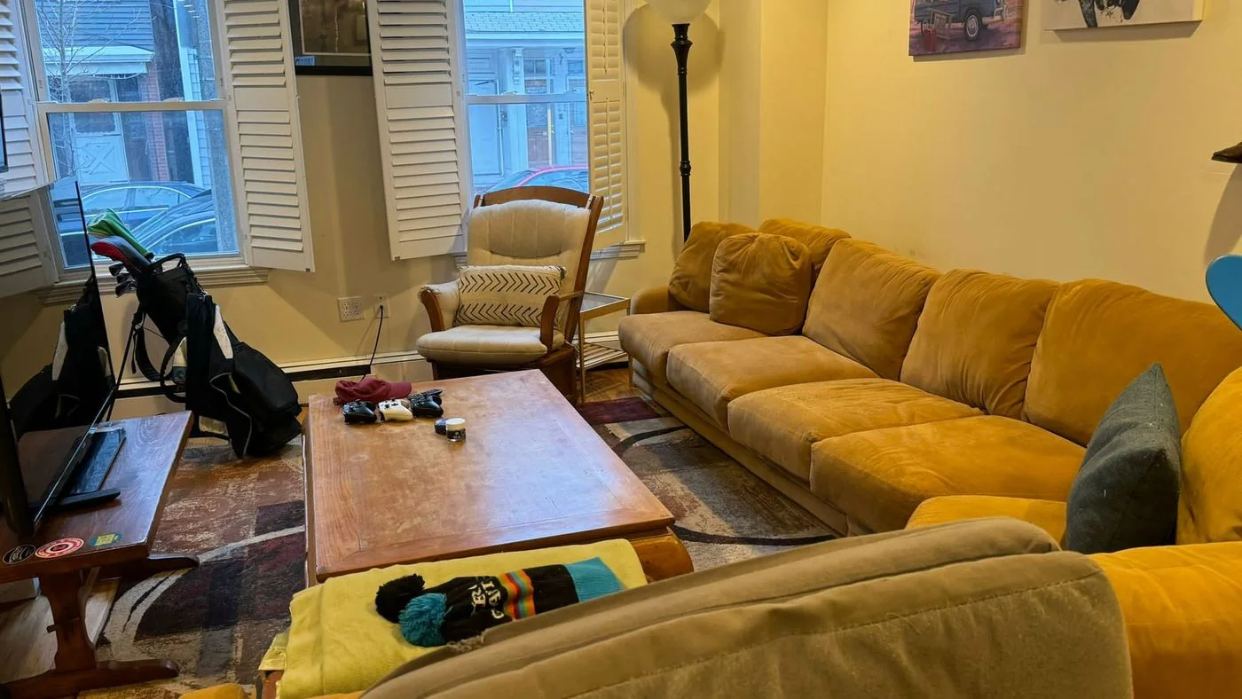A residential living room cleaned, organized and ready to use
