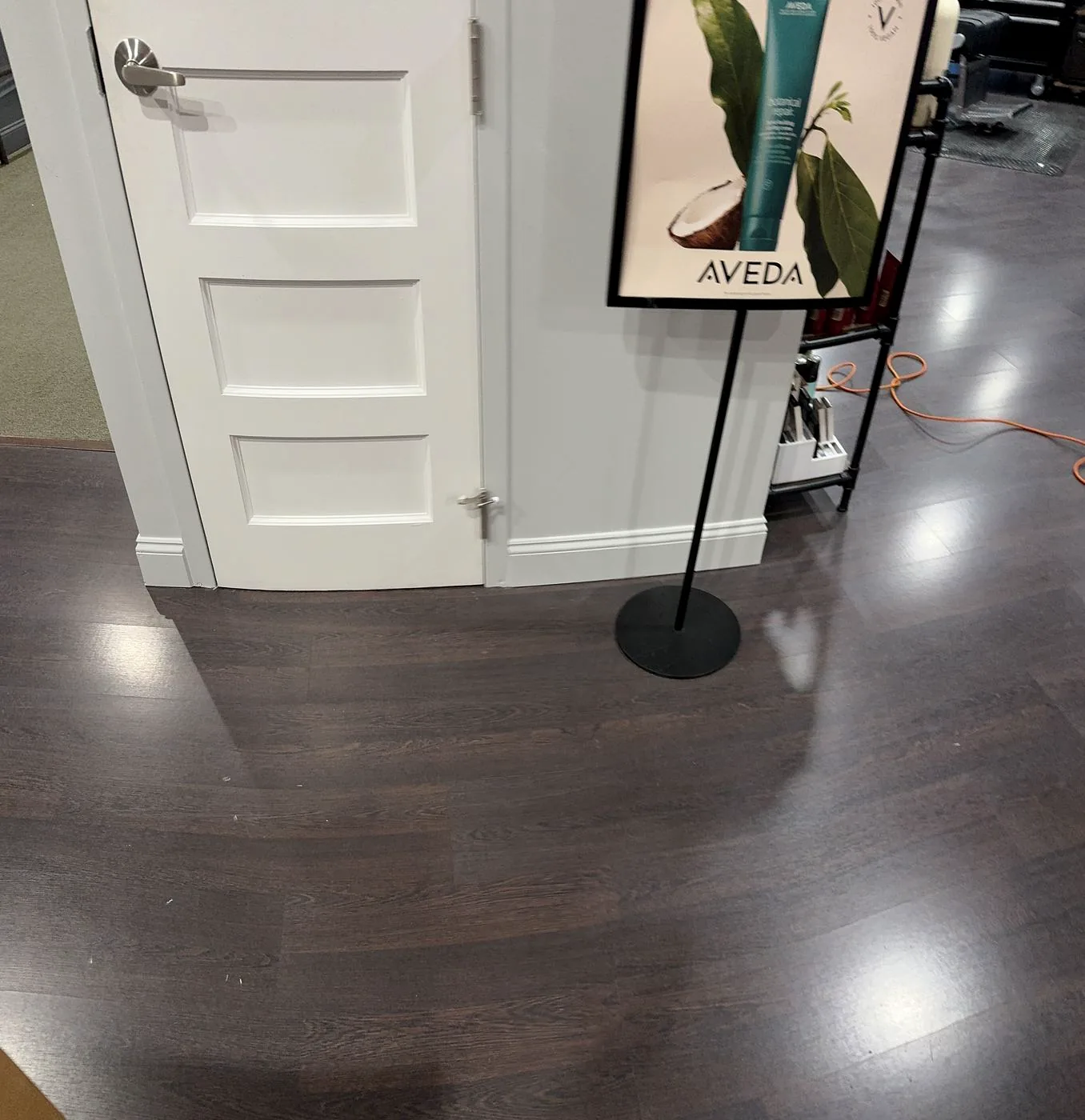 A polished commercial floor after professional cleaning