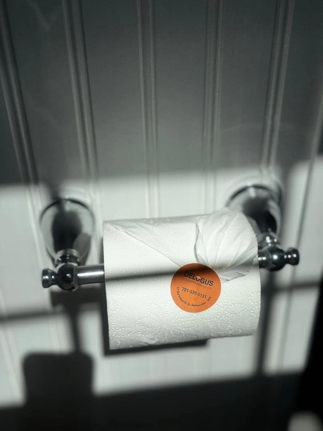A neatly prepared bathroom detail after residential cleaning